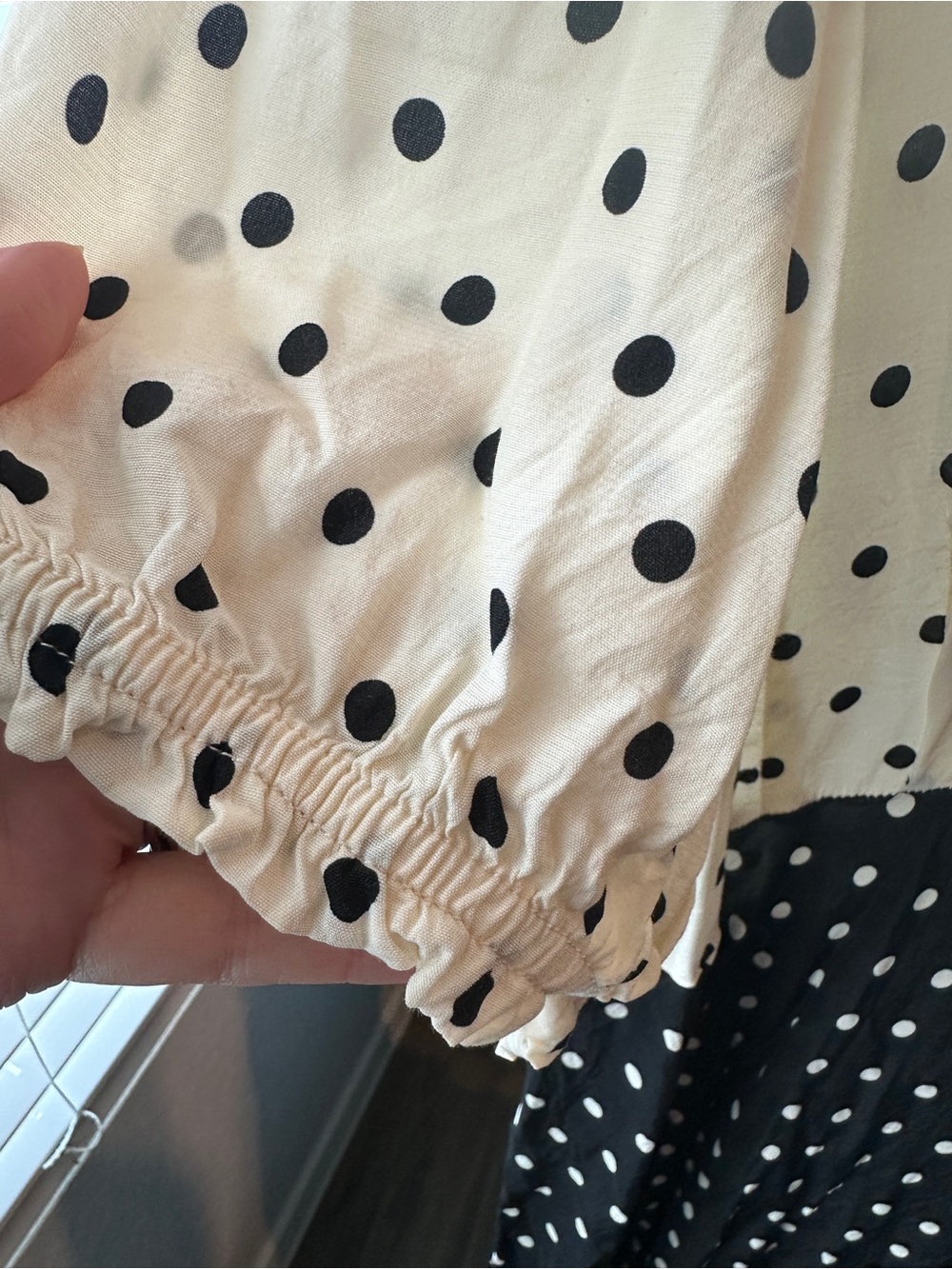 a new day Black and Cream Polka Dot V-Neck A-Line Midi Dress - Picture 4 of 6